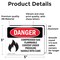 Signmission Compressed Gas Flammable Content Danger Sign, Vinyl Decal, 5in W x 3.5in L, 2PK OS-2PACK-DS-D-35-L-1077 - alternate 2